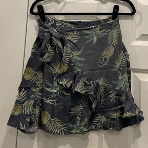 Australian boutique navy tropical wrap skirt. Size AUS 10.